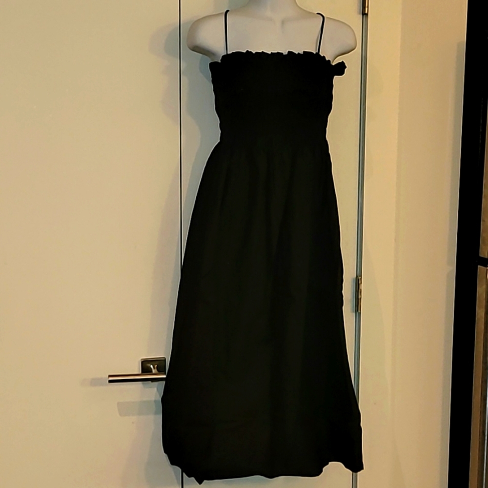 H&M ruched top black dress XS - Picture 1 of 8